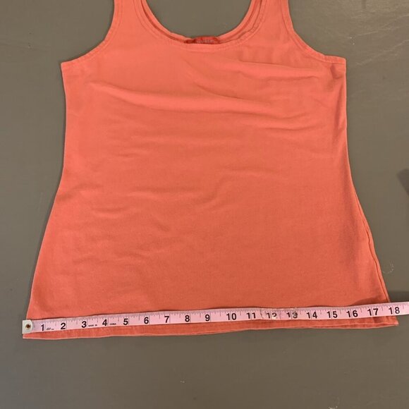 Cut Loose Womens L Tank Top Knit Sleeveless Orange Cotton Spandex Stretch Boho - Picture 11 of 12